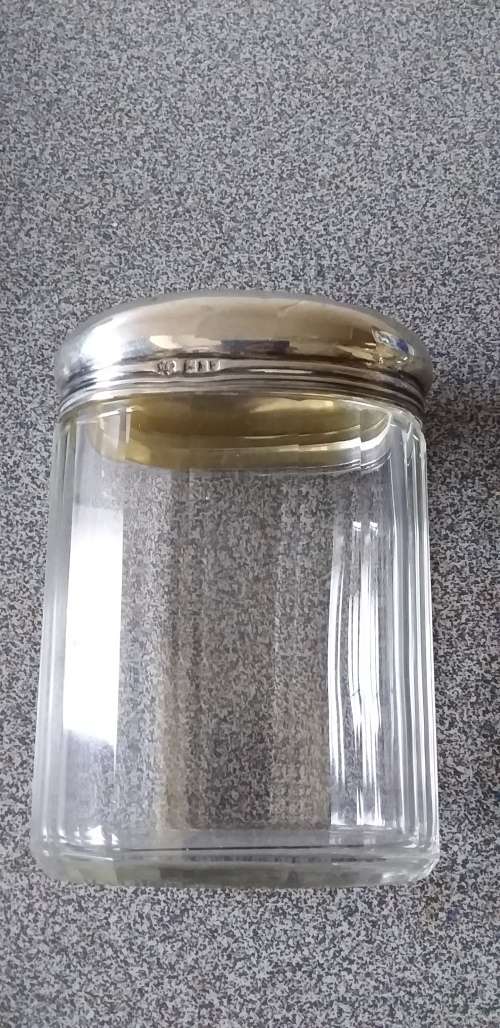 Antique Hallmarked Silver Topped Dressing Table Bottle