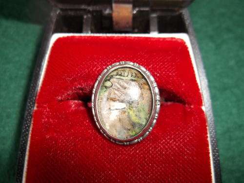 Rare Vintage TLM Sterling Silver And Butterfly Wing Ring