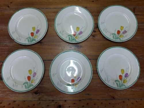 TULIPTIME BURLEIGH WARE 6 PLATES
