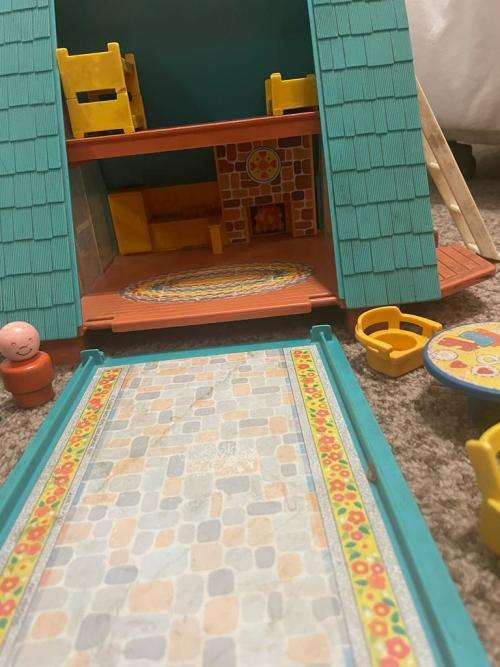 Fisher Price Vintage house with dolls and furniture
