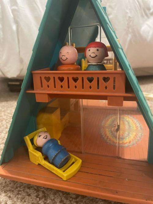 Fisher Price Vintage house with dolls and furniture