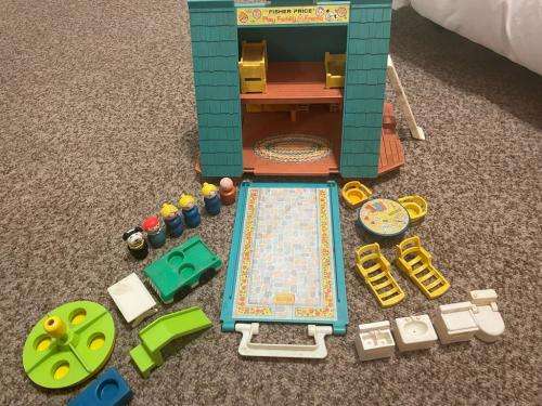 Fisher Price Vintage house with dolls and furniture