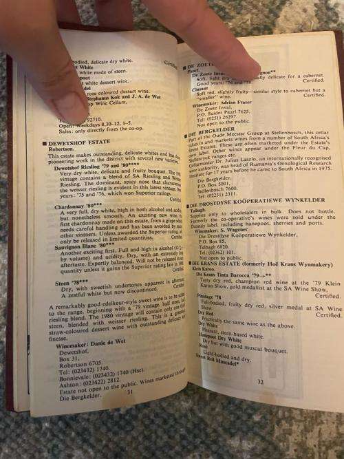 John Platter`s Book of South African Wines 1980 First publication