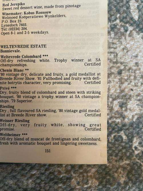 John Platter`s Book of South African Wines Revised 1982 Edition