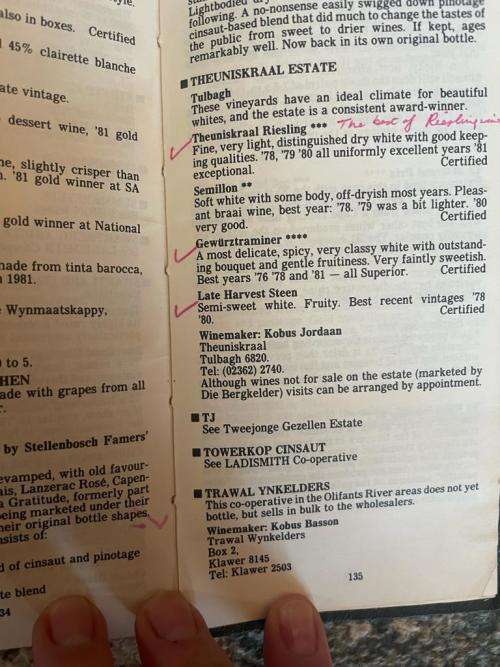 John Platter`s Book of South African Wines Revised 1982 Edition