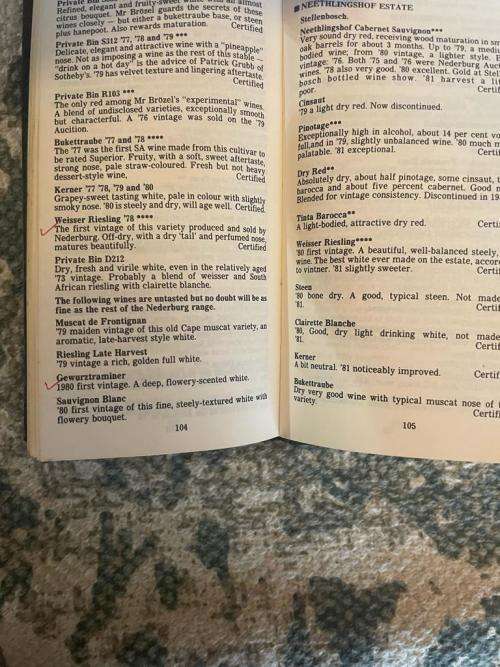 John Platter`s Book of South African Wines Revised 1982 Edition