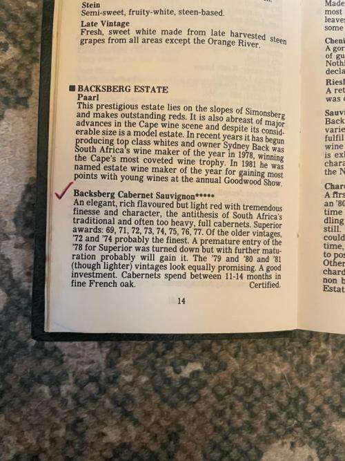 John Platter`s Book of South African Wines Revised 1982 Edition