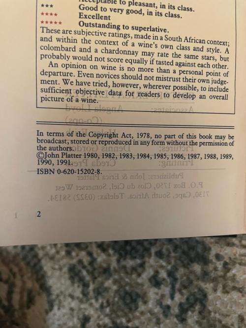 John Platter Wine Guide 1991