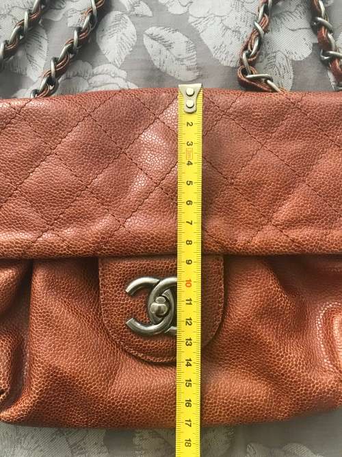 Chanel Brown Elastic Flap in Glazed Calfskin - PRICED TO SELL