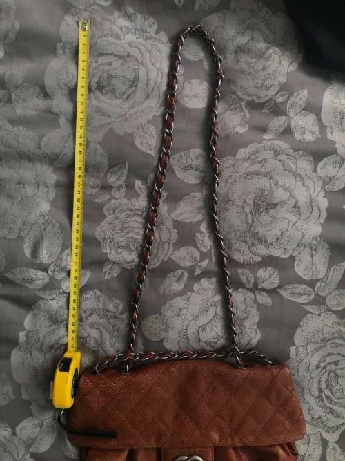 Chanel Brown Elastic Flap in Glazed Calfskin - PRICED TO SELL