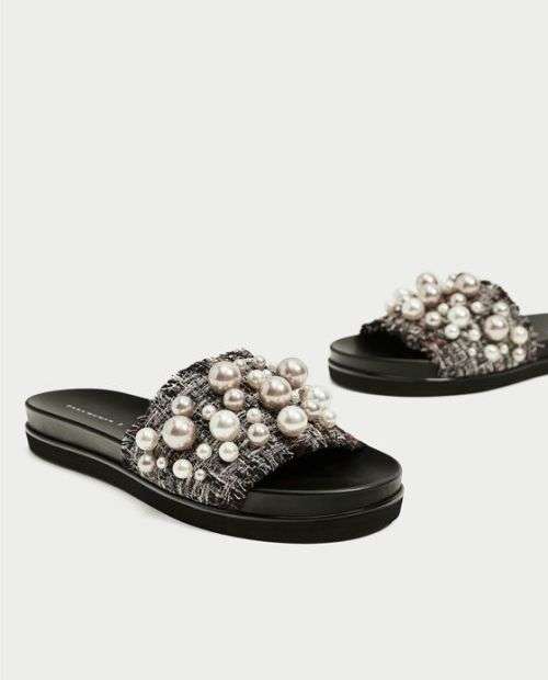 ZARA PEARL SLIDES