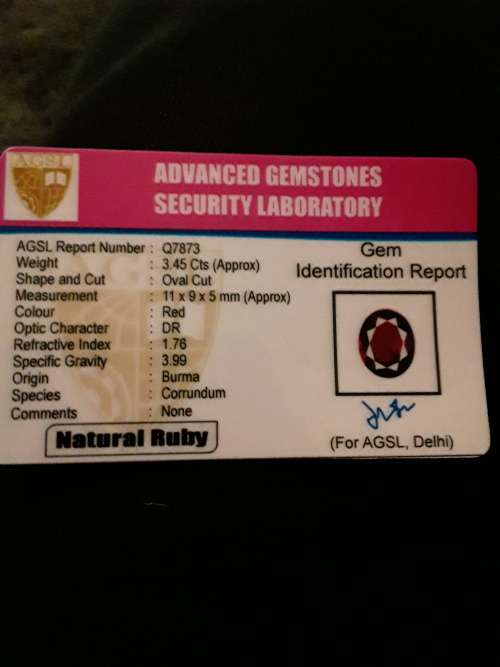 AGSL CERTIFIED NATURAL RARE BURMA MOGOK RED RUBY.