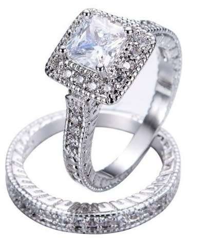 Certified 10 ct white gold ring.