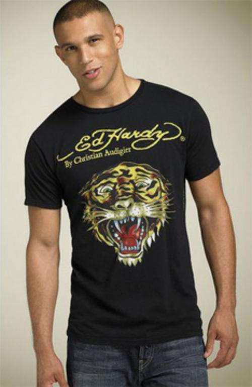 ED HARDY Tiger print Men's T-Shirt Top Black Size S-XL