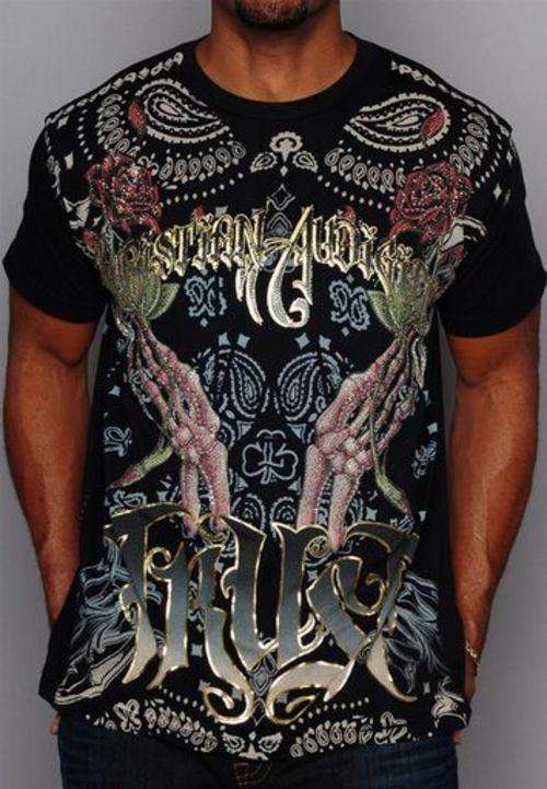 Christian Audigier Bling Men's T-Shirt Black M-XXL