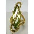 Peridot Diamond Ring.(LONGEST PART OF THE RING IS A WOPPING 4.2cm!!