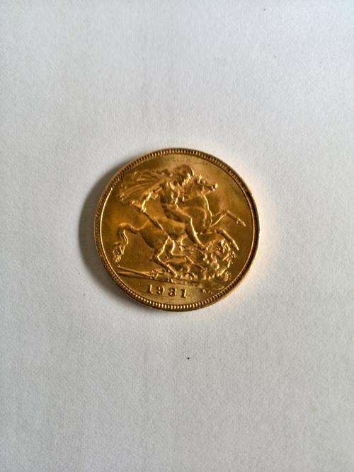 1931 Gold Sovereign.22 Carat gold