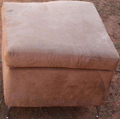 Brown psuedo-suede single ottoman-price reduced