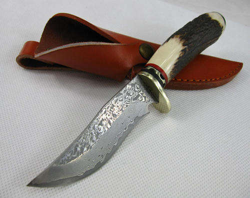 Hand Made Damascus Blade!! Antelope Horn Handle!  Don't Miss!!