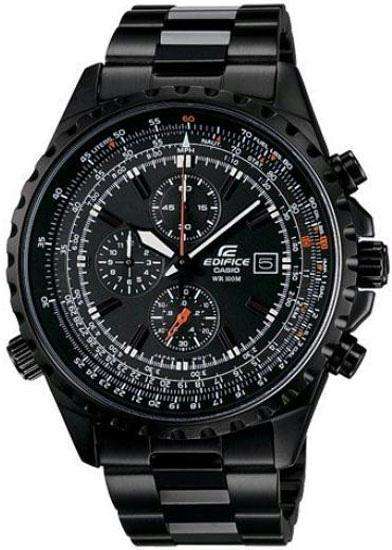 Casio EF-527BK-1A Men's Stainless Steel Edifice Black Dial Tachymeter