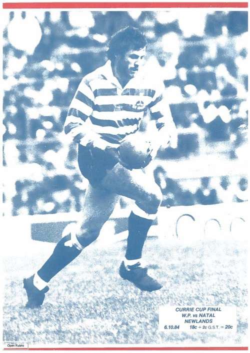 Rugby programme. WP vs Natal 1984 Currie Cup Final