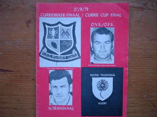 Rugby Match programme: OFS vs NTvl 1975 CC Final