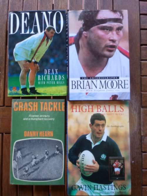 4 English and Scottish Rugby books. See details below