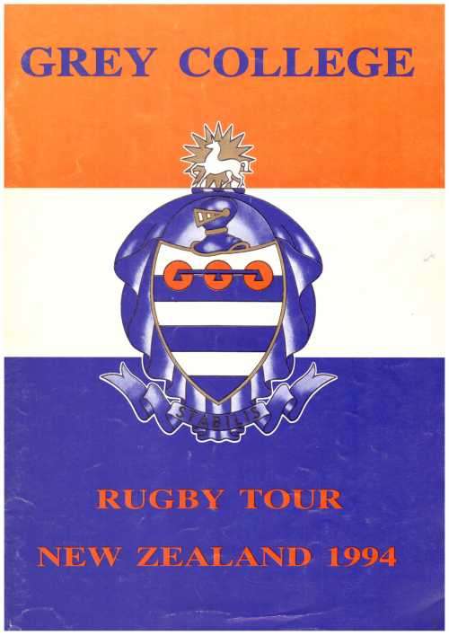 "Grey College. Rugby Tour New Zealand 1994" SC 64 pp