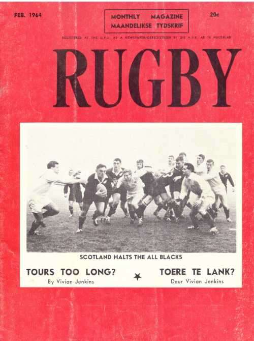 "Rugby" February 1964 Magazine published by the South African Rugby Board. c36 pp