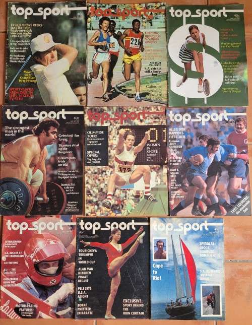 38 numbers of the SA Sports magazine Topsport April 1975-April 1979. For missing numbers see below