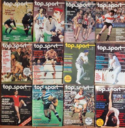 38 numbers of the SA Sports magazine Topsport April 1975-April 1979. For missing numbers see below