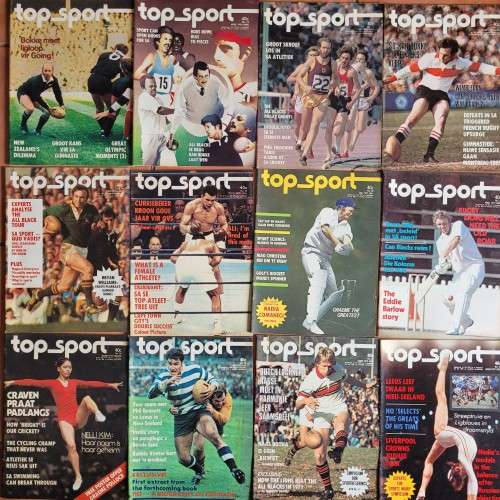 38 numbers of the SA Sports magazine Topsport April 1975-April 1979. For missing numbers see below