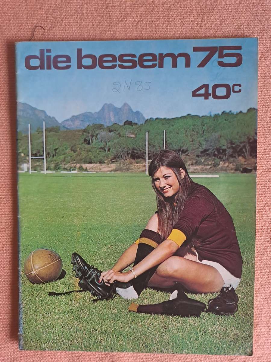 Rugby programme. Maties v Tuks  3 May 1975. `Die Besem` Includes photocopy of teams lists