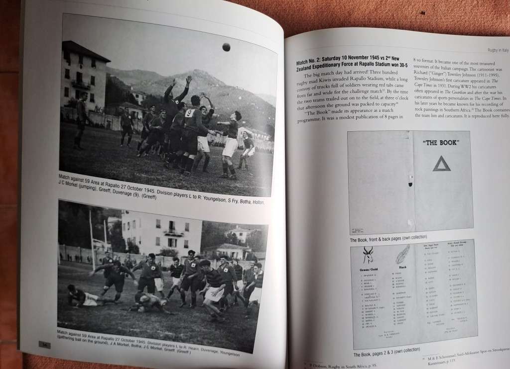 Rugby Book `Khaki Clad Springboks` Matches played by SA Armoured Div 1943-46 s/c 152pp As new