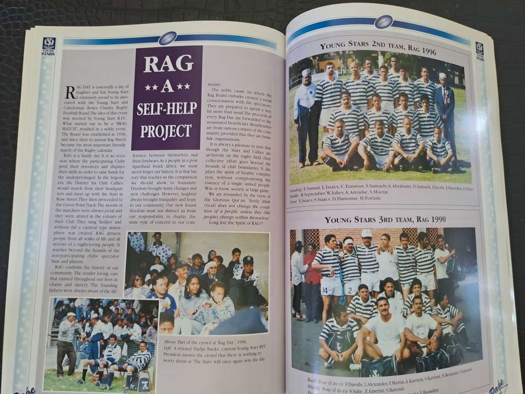 Rugby club history. Young Stars RFC. Famous rugby club of the Bo-Kaap. Full-colour 64 pp