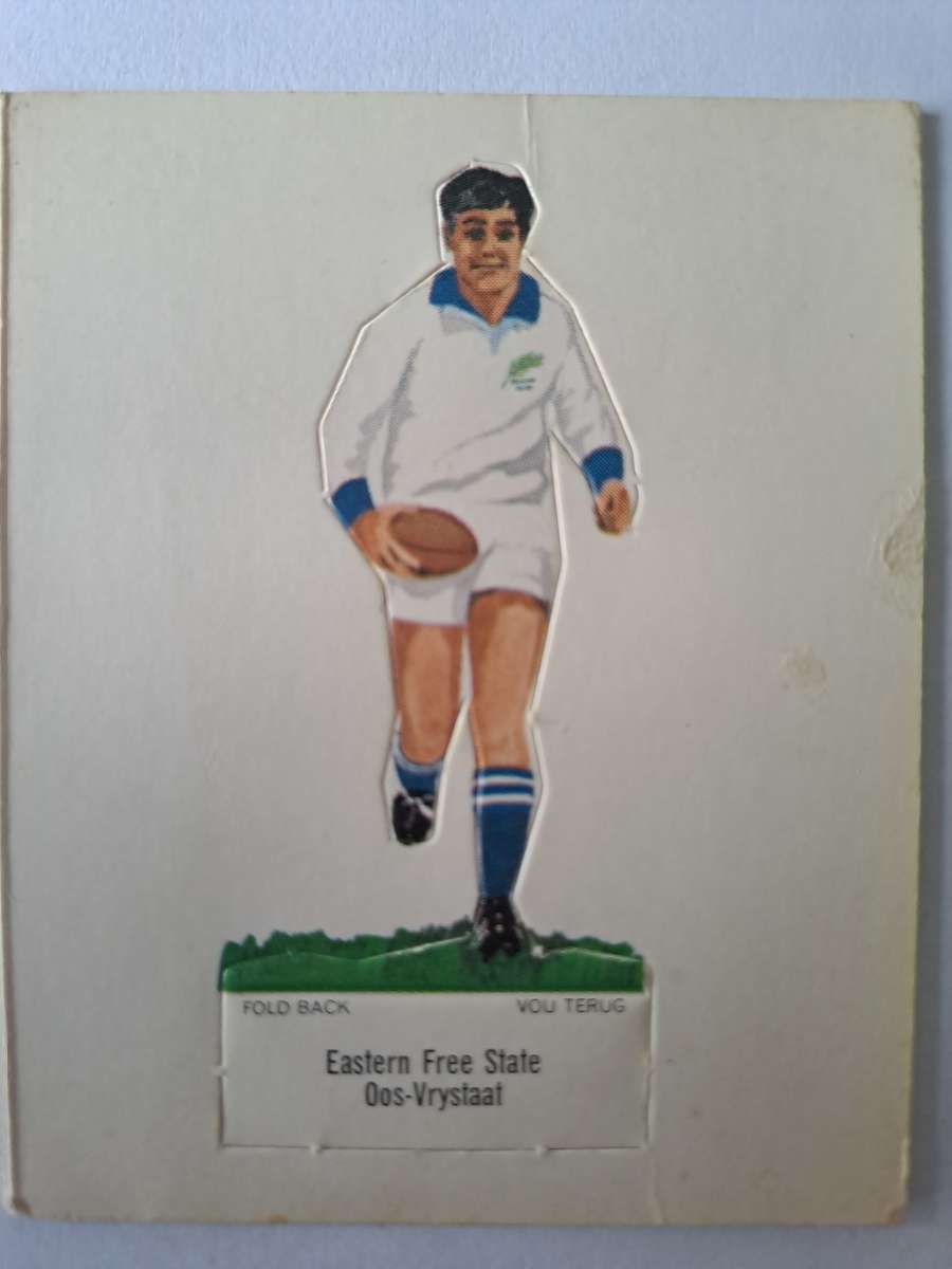 Eastern Orange Free State. Shell SA Rugby teams `Pop-ups`. c1974 Size of card 60mmx75mm VERY SCARCE