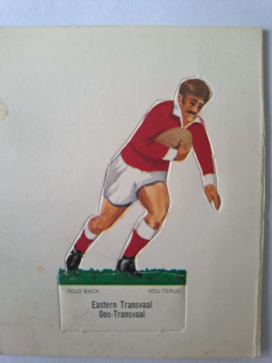 Eastern Transvaal. Shell SA Rugby teams `Pop-ups`. c1974 Size of card 60mmx75mm VERY SCARCE