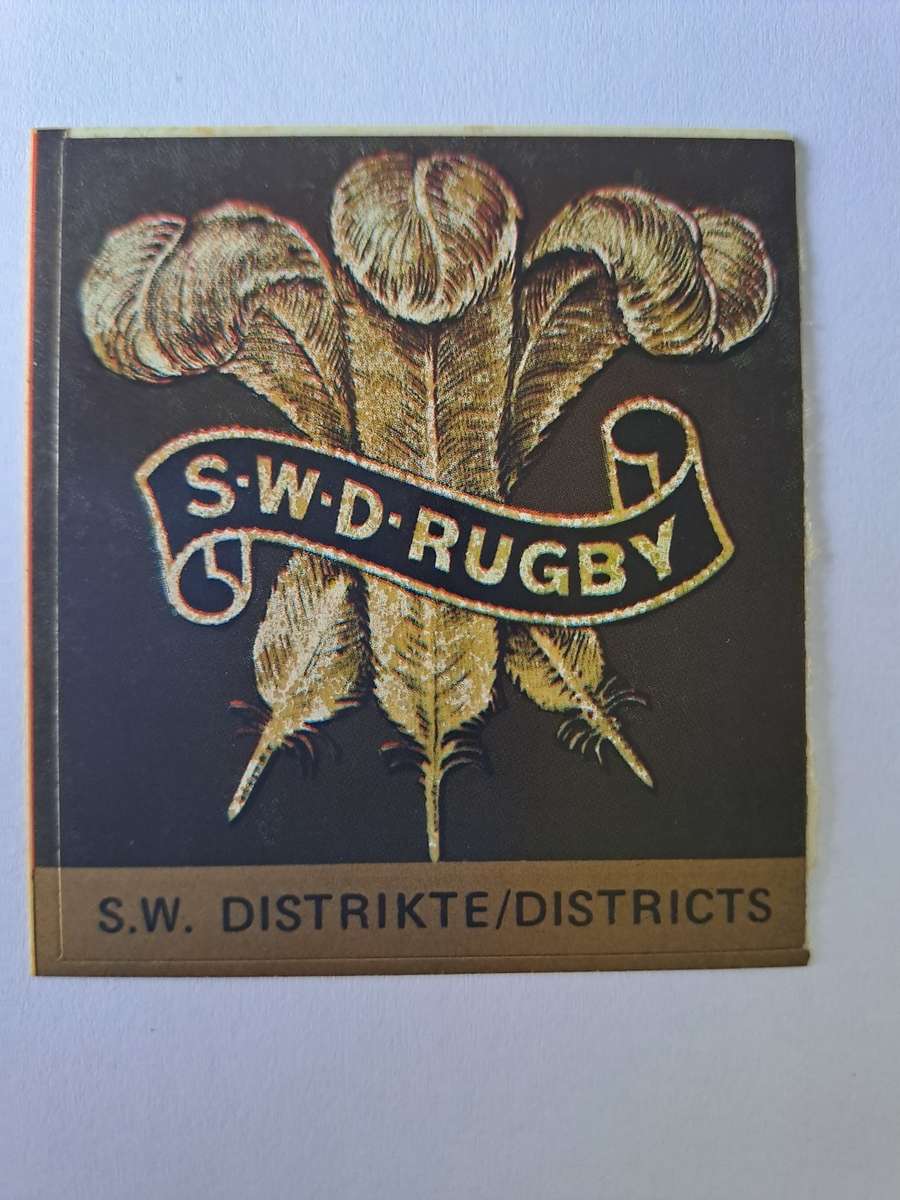 South Western Districts. Total Series 1975/1981 Series of sticker badges of SA Rugby teams 64mmx58mm