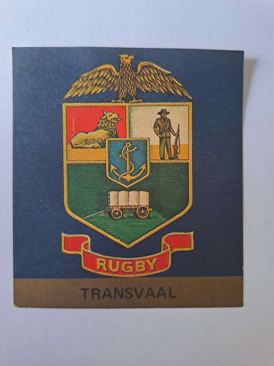 Transvaal. Total Series 1975/1981 Series of sticker badges of SA Rugby teams 64mmx58mm
