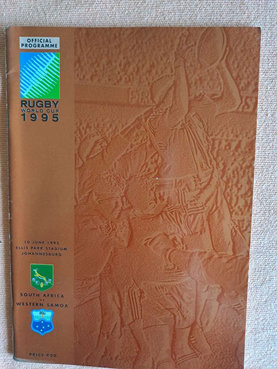 Rugby programme. South Africa vs Western Samoa 10 June 1995 Johannesburg 1995 RWC Q.Final
