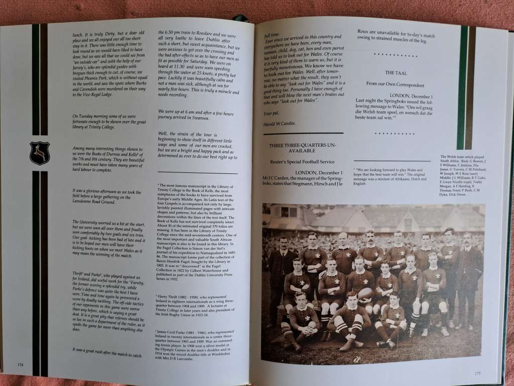 Rugby book. `The Carolin papers` in slip case. Limited edition, Signed by Author. 22 of 1000 SCARCE