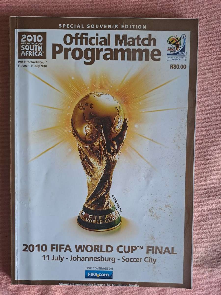 2010 FICA World Cup Programme 11 July 2010 - Soccer City, Johannesburg 164 pp