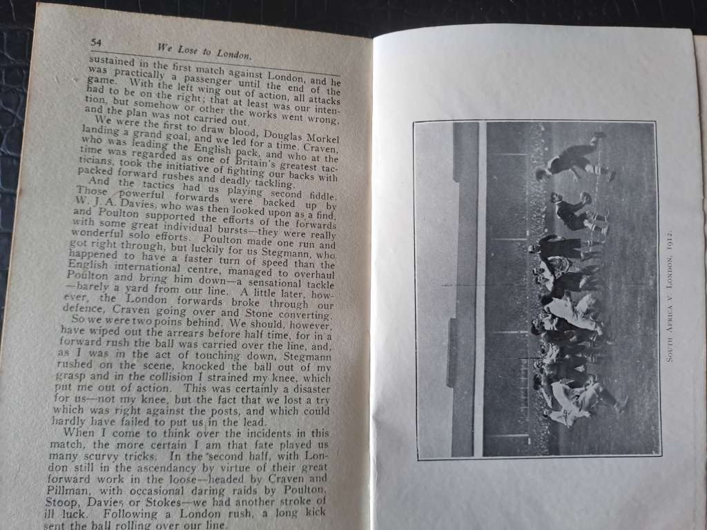 Scarce rugby book 1912/3 Springbok captain Billy Millar`s - `My recollections and reminisces`c.1926