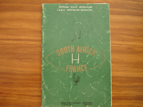 Match programme: South Africa vs France 1967