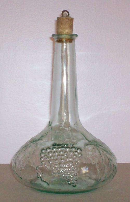 Glass Decanter with grape detail