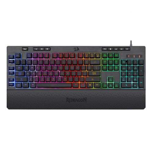Redragon Shiva K512 104-Key Membrane RGB Gaming Keyboard With Wrist Rest WIRED USB - (Demo Like New)