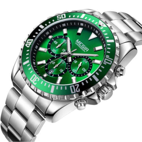 Megir 2064 Green !! Chronograph Watch!! Brand New!! Clearance