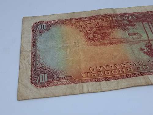 BANK OF RHODESIA AND NYASALAND 10 SHILLING 3RD JULY 1959 BANK NOTE