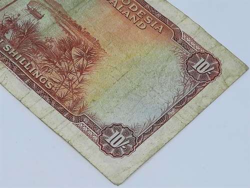 BANK OF RHODESIA AND NYASALAND 10 SHILLING  11 JANUARY 1961 BANK NOTE