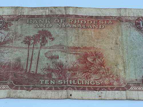 BANK OF RHODESIA AND NYASALAND 10 SHILLING 25TH JANUARY 1961 BANK NOTE